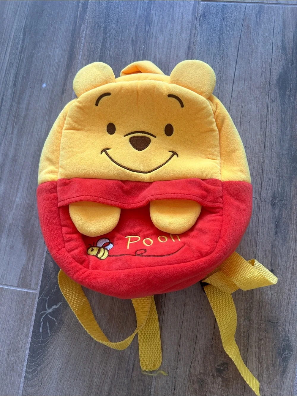 Yellow & Red Winnie the Pooh Plush Kids Backpack